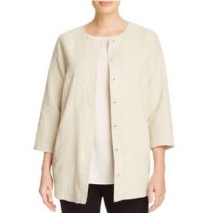 NWT Eileen Fisher Crew Neck Button Down Jacket